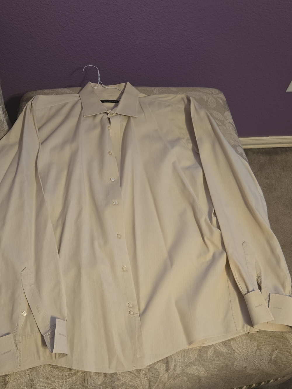 Sean John Men's Long-Sleeve Dress Shirt - Beige